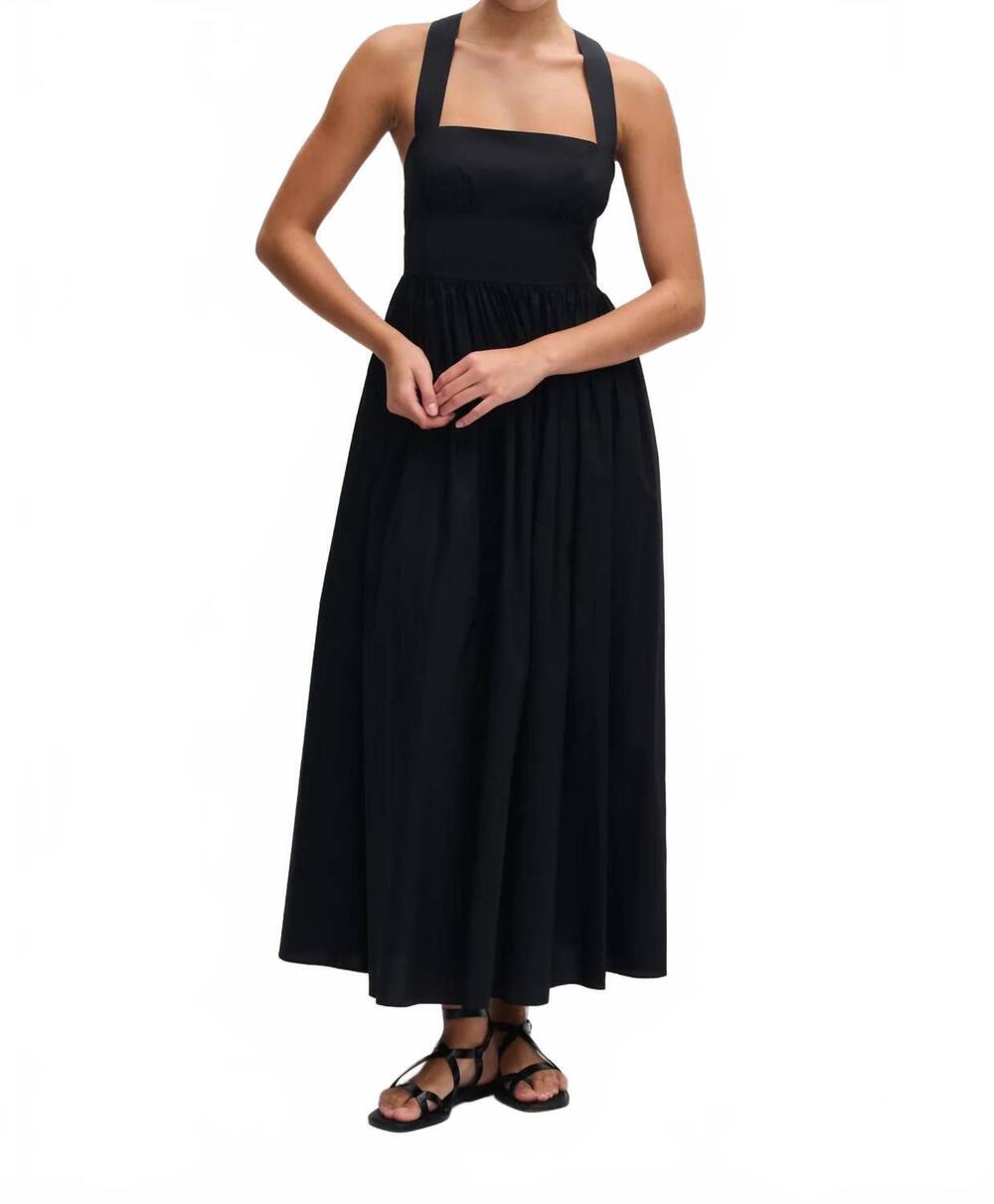 NEW MATTEAU crossback midi dress in black